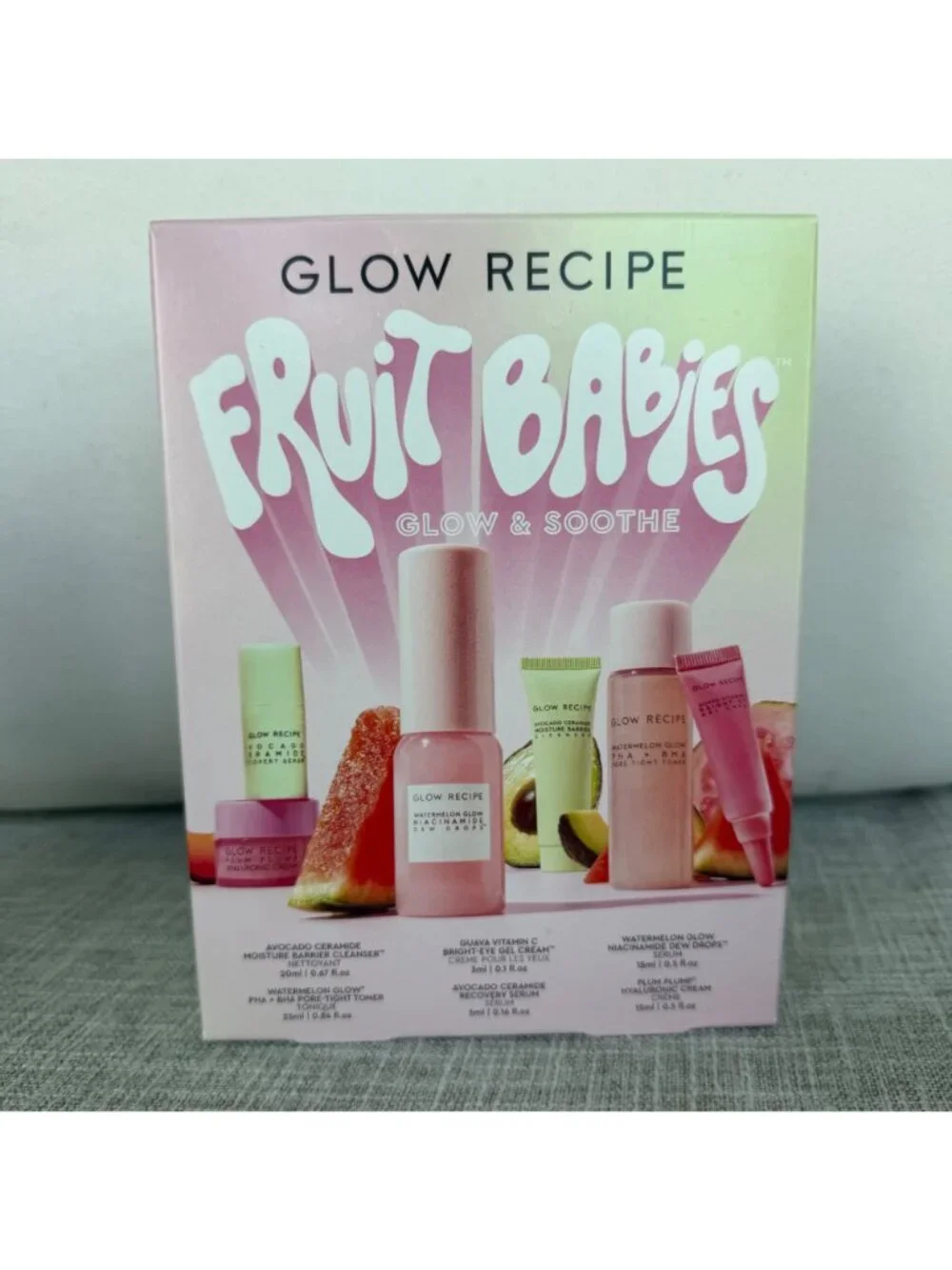 NEW GLOW RECIPE FRUIT BABIES GLOW & SOOTHE SKINCARE 6-PIECE GIFT SET